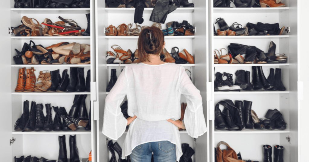 woman looking at closet