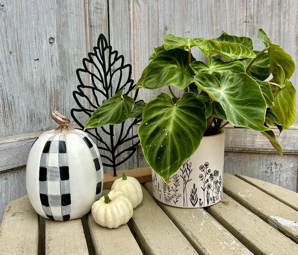 autumn black and white table